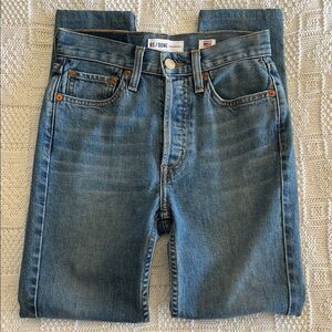 Re/Done Originals High Rise Stretch 2017 Dark Wash Sz 24